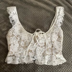 Missguided white lace crop top